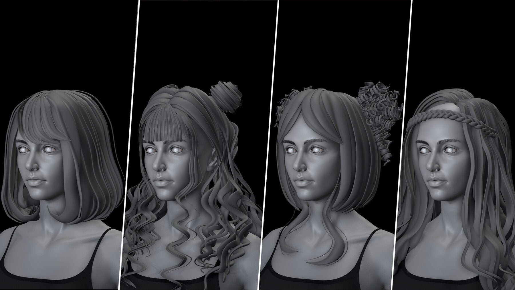 40 Stylized 3d Hair Models