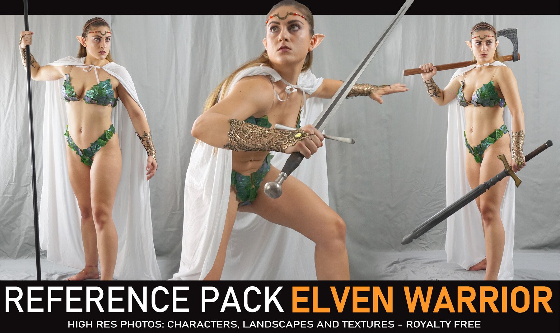 Elven Warrior 500+ Reference pictures including 360° Turnarounds +Bonus Pack