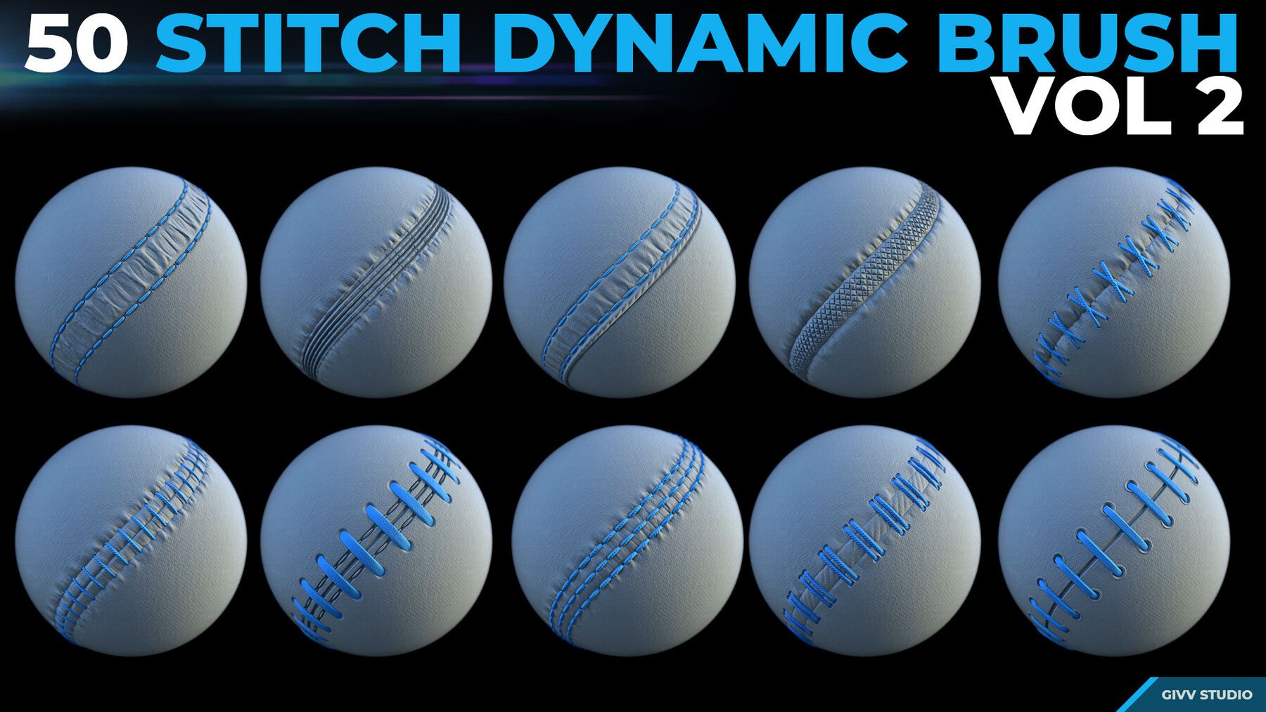 Dynamic Brush - Stitches and Seam VOL 2 (.sbsar) + (.png alpha included)