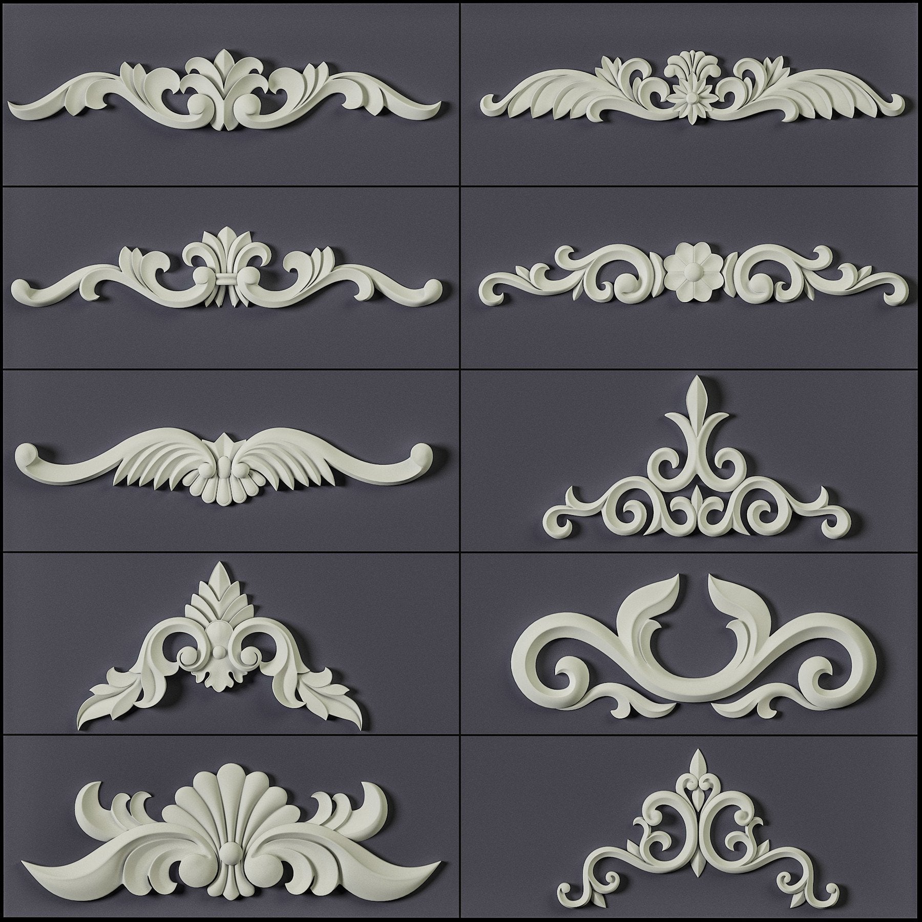 150 Ornament Brushes, 4K Alphas and 3D Models, Vol.01