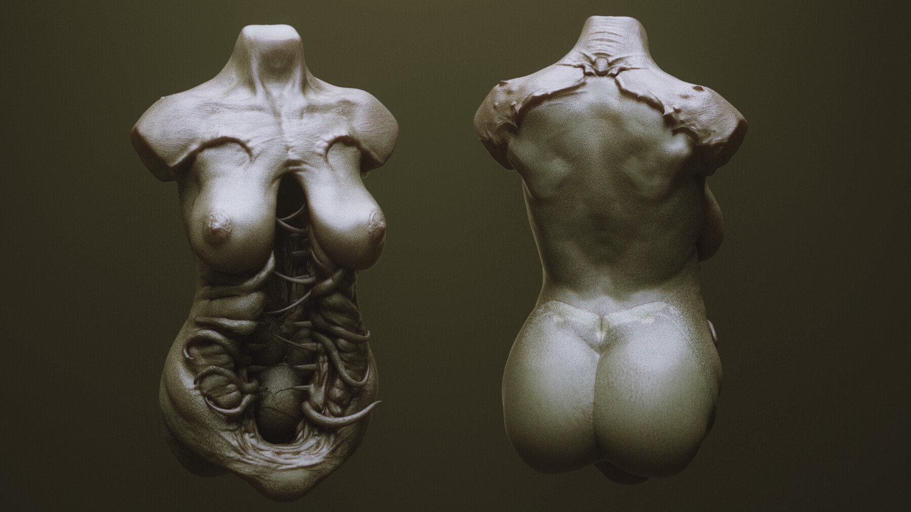 TORSOS - 33 Character & Creature Zbrush Insertmesh Brush