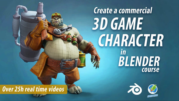 Create a commercial game 3D Character in Blender full course