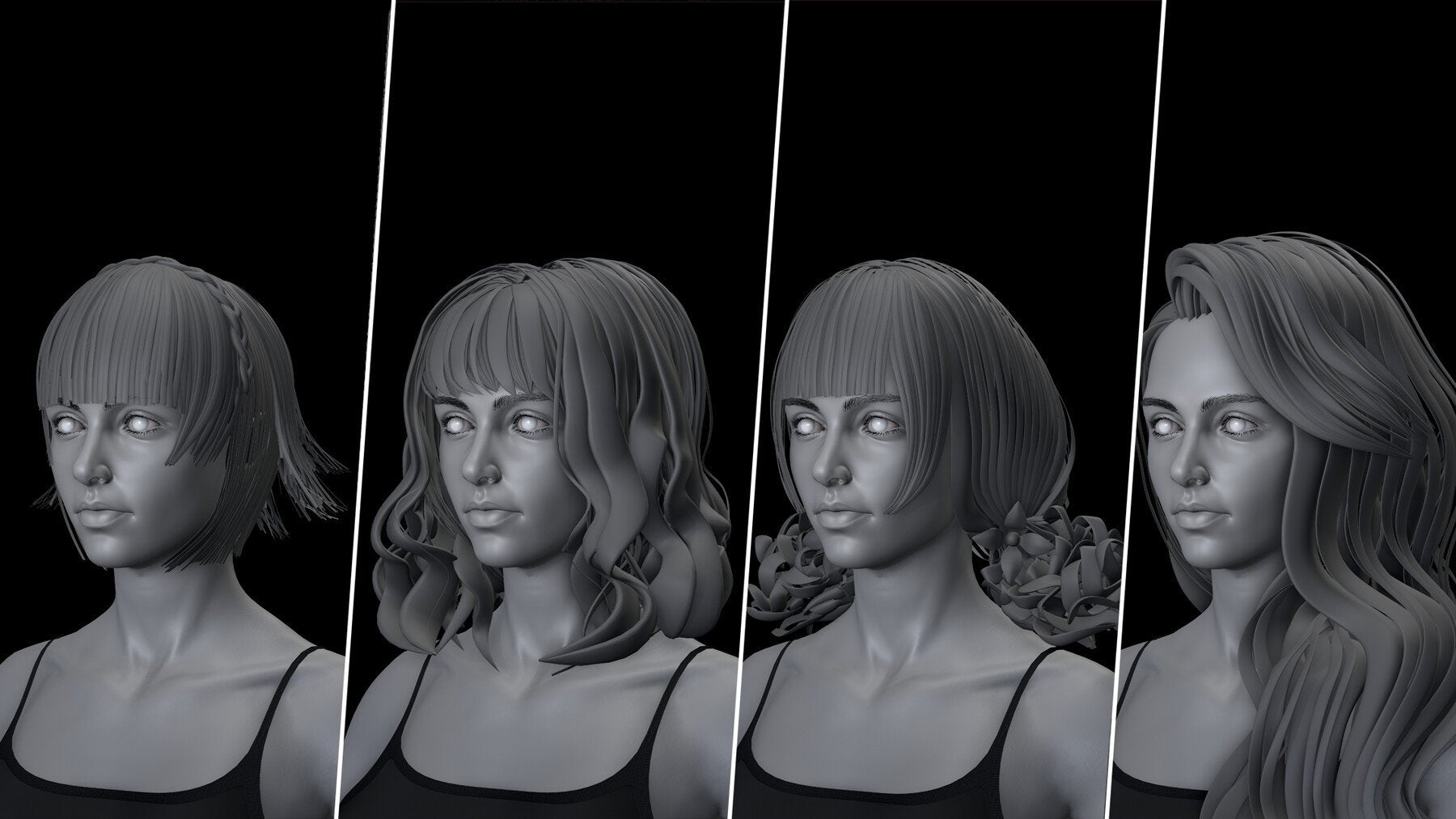 Female Hair IMM Brushes ( 40 Female Hairstyles )