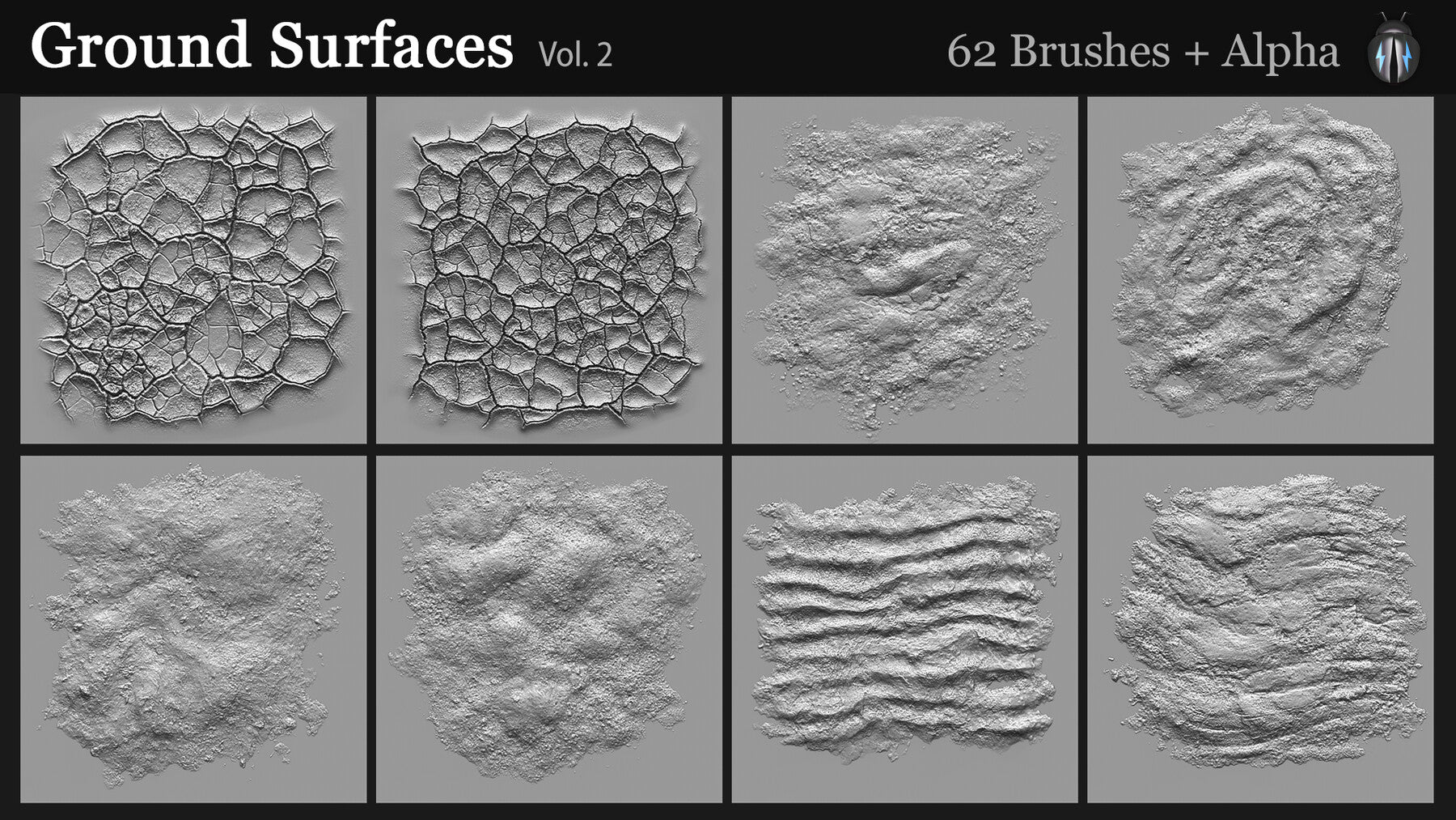 Ground Surfaces Vol.2 4K Brushes and Alpha Pack