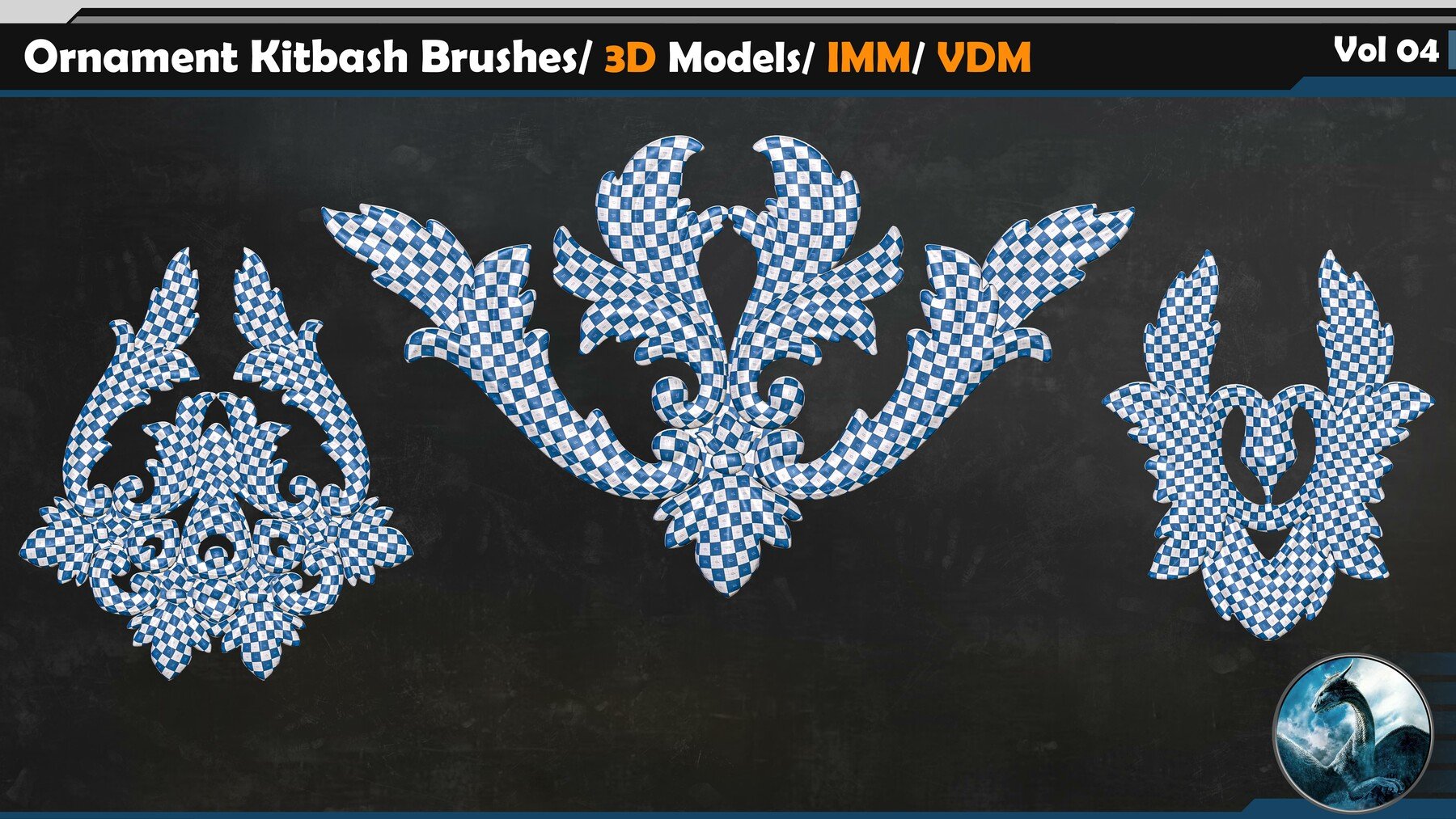 Ornament Kitbash Brushes/ 3D Models/ IMM/ VDM Vol 04