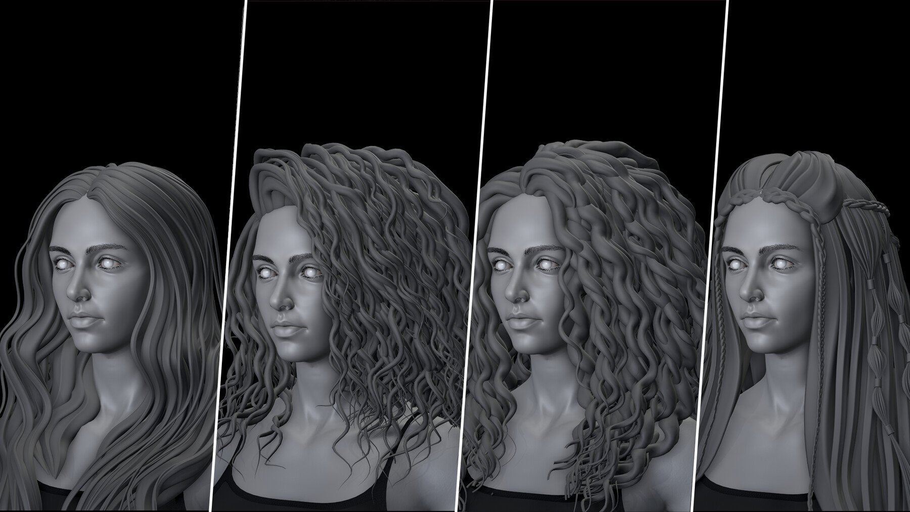 Female Hair IMM Brushes ( 40 Female Hairstyles )