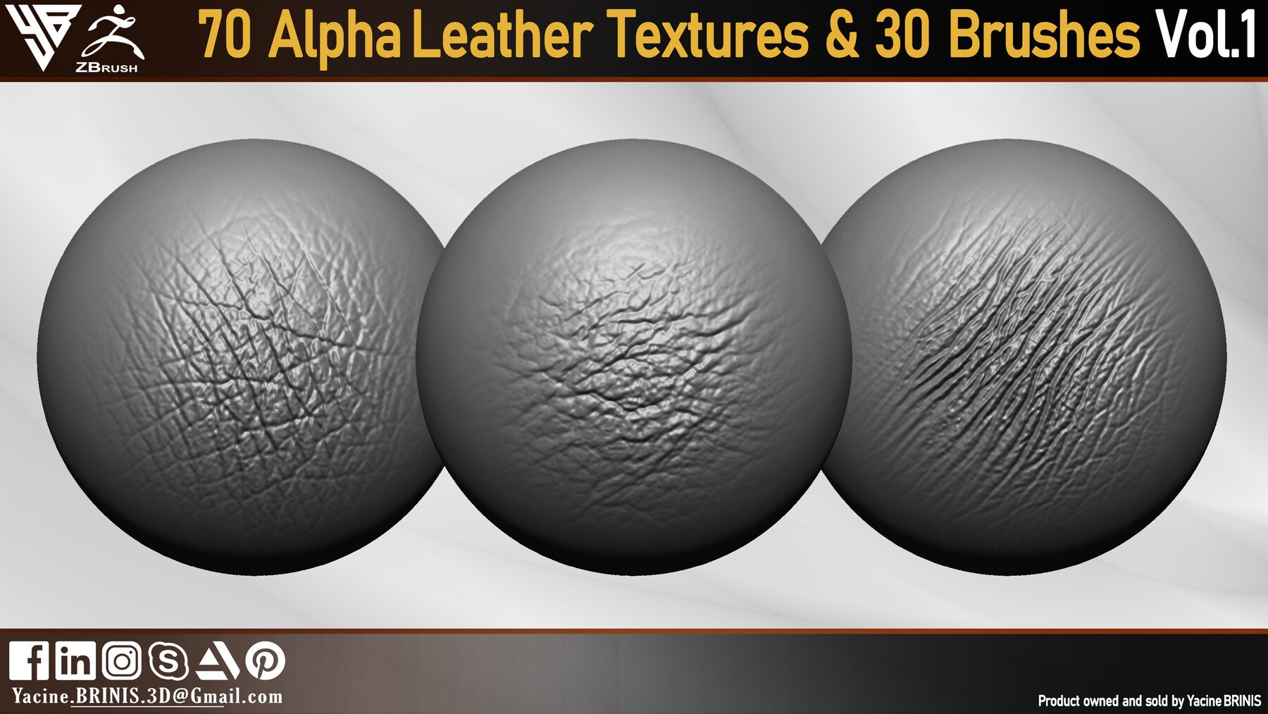 70 Alpha Leather Textures & 30 Brushes Vol 01