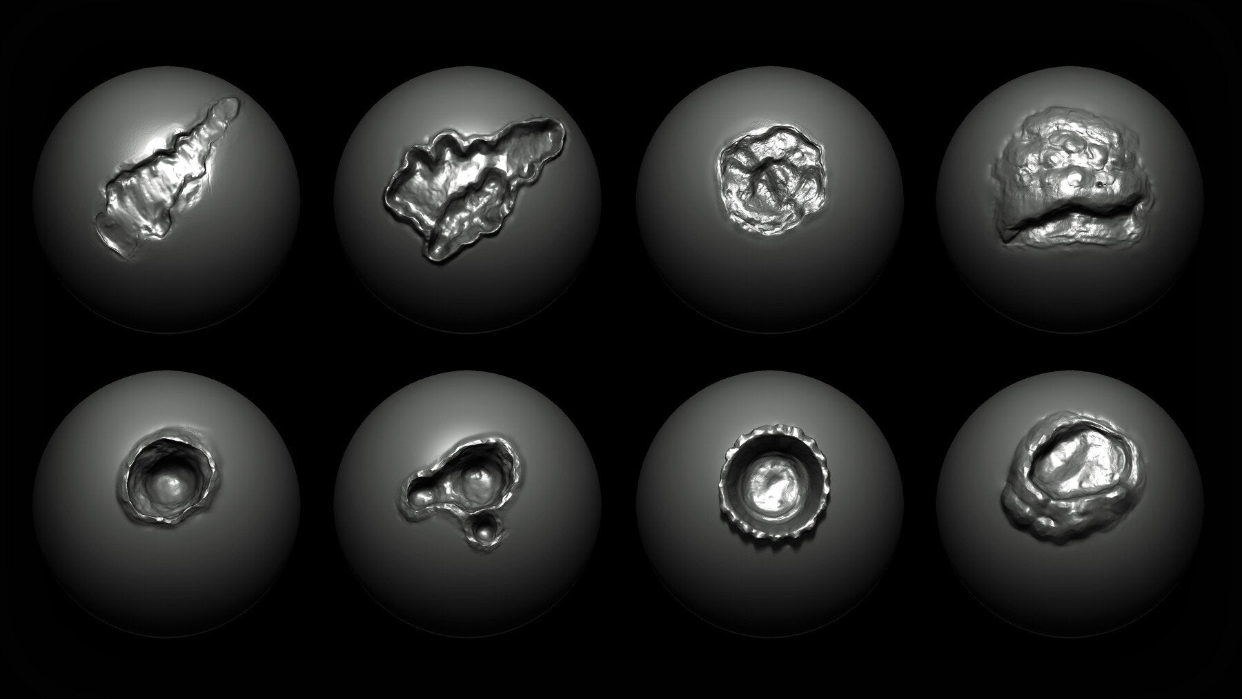 Zbrush + Blender - 40 Metal Damage Brushes