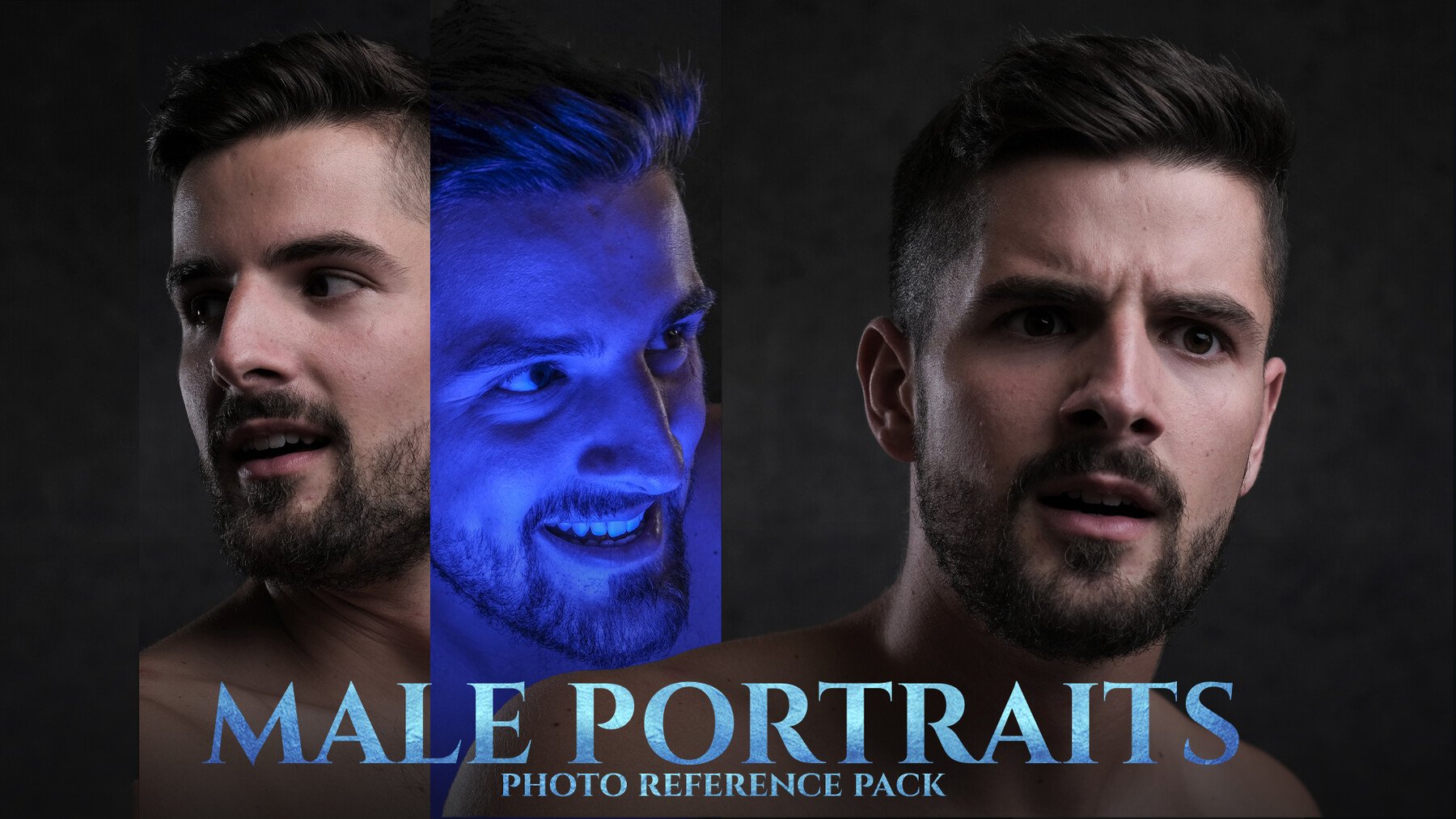 A Male Portraits Photo Reference Pack for Artists 895 JPEGs