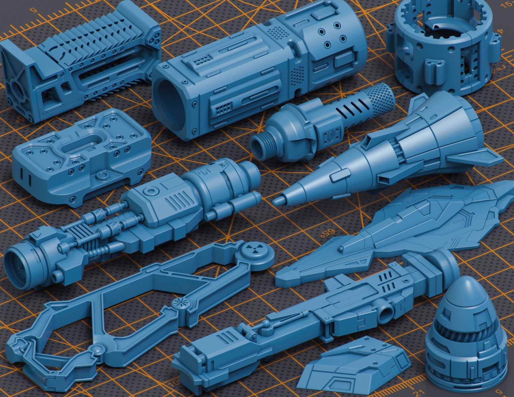 Mega Pack Sci-Fi Hard Surface KITBASH 500 DETAILS