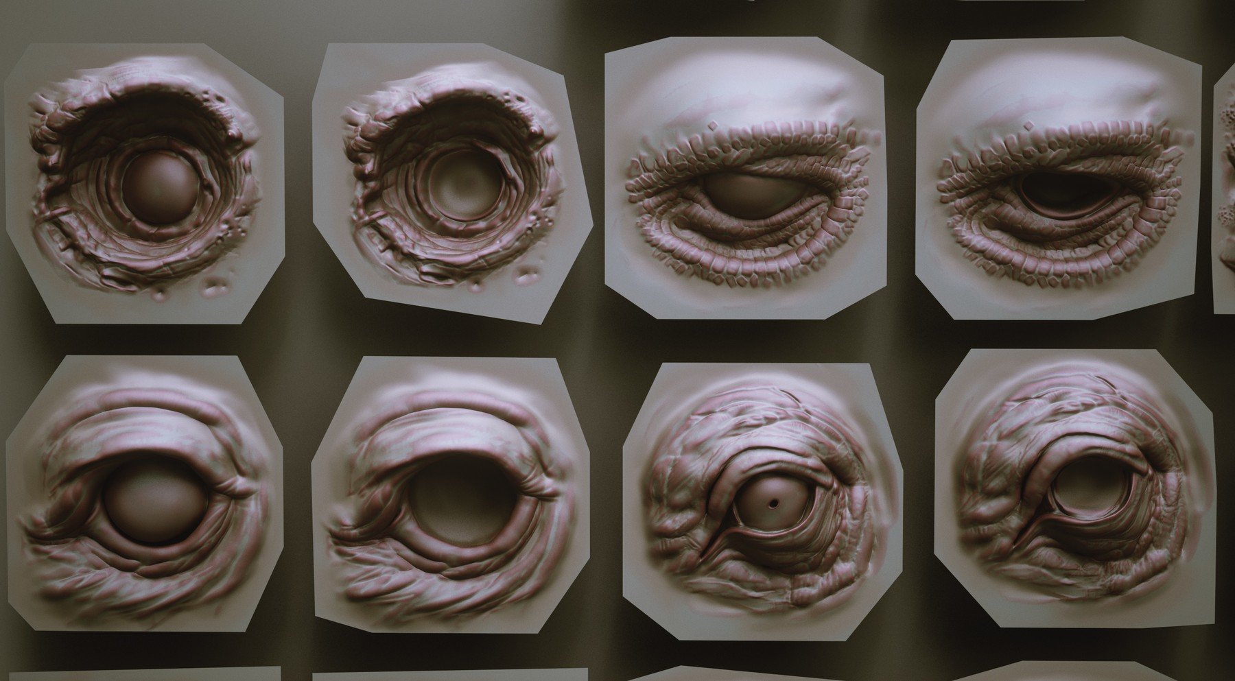 EYES - 28 Zbrush VDM creature eyes + 15 Eyeballs IMM brush