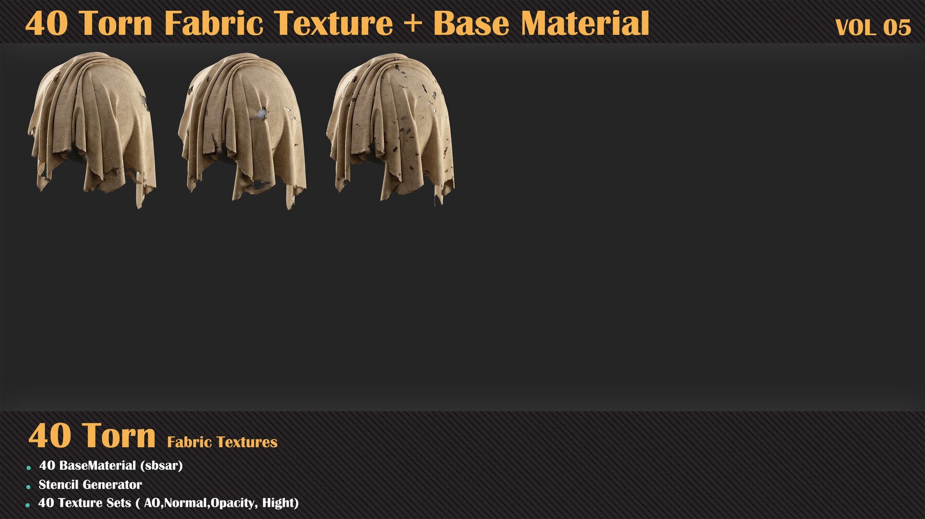 40 Torn Fabric Texture - VOL 05