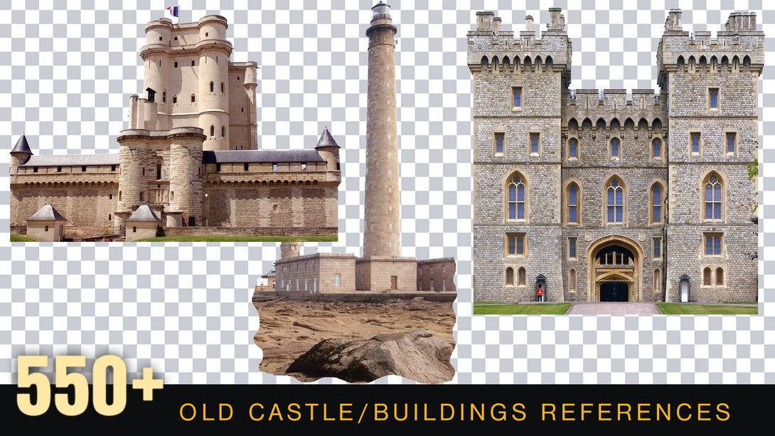 Castles Window Reference 550+ OLD Castles | Buildings Reference pack [Perfect for Mattepainting ...