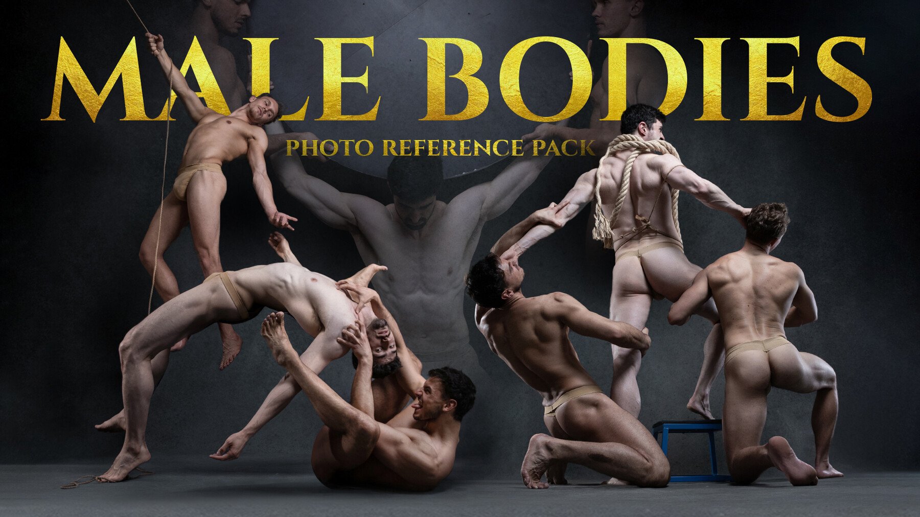 Male Bodies - Reference Photo Pack For Artists 163 JPEGs