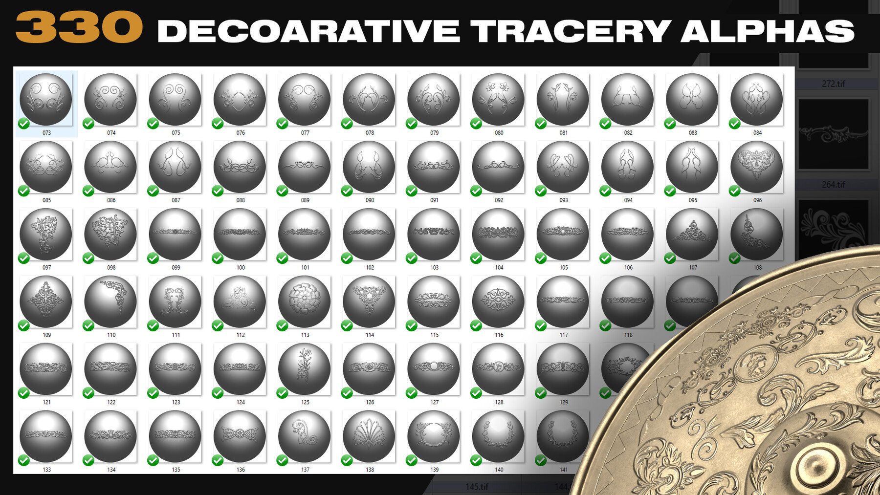 330 DECORATIVE TRACERY ALPHAS [ORNAMENTS]