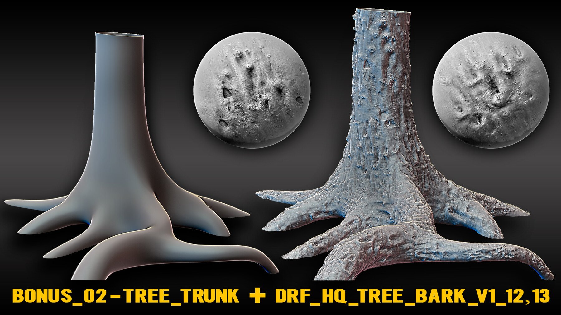 Ultra HQ Tree Bark Seamless Sculpt Zbrush brushes + Alphas (Blender, Substance, etc.) Vol.1