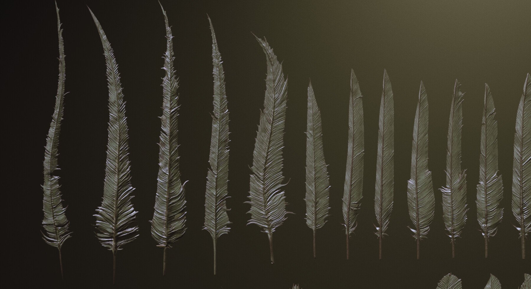 FEATHERS - 40 High poly sculpts and IMM Brush