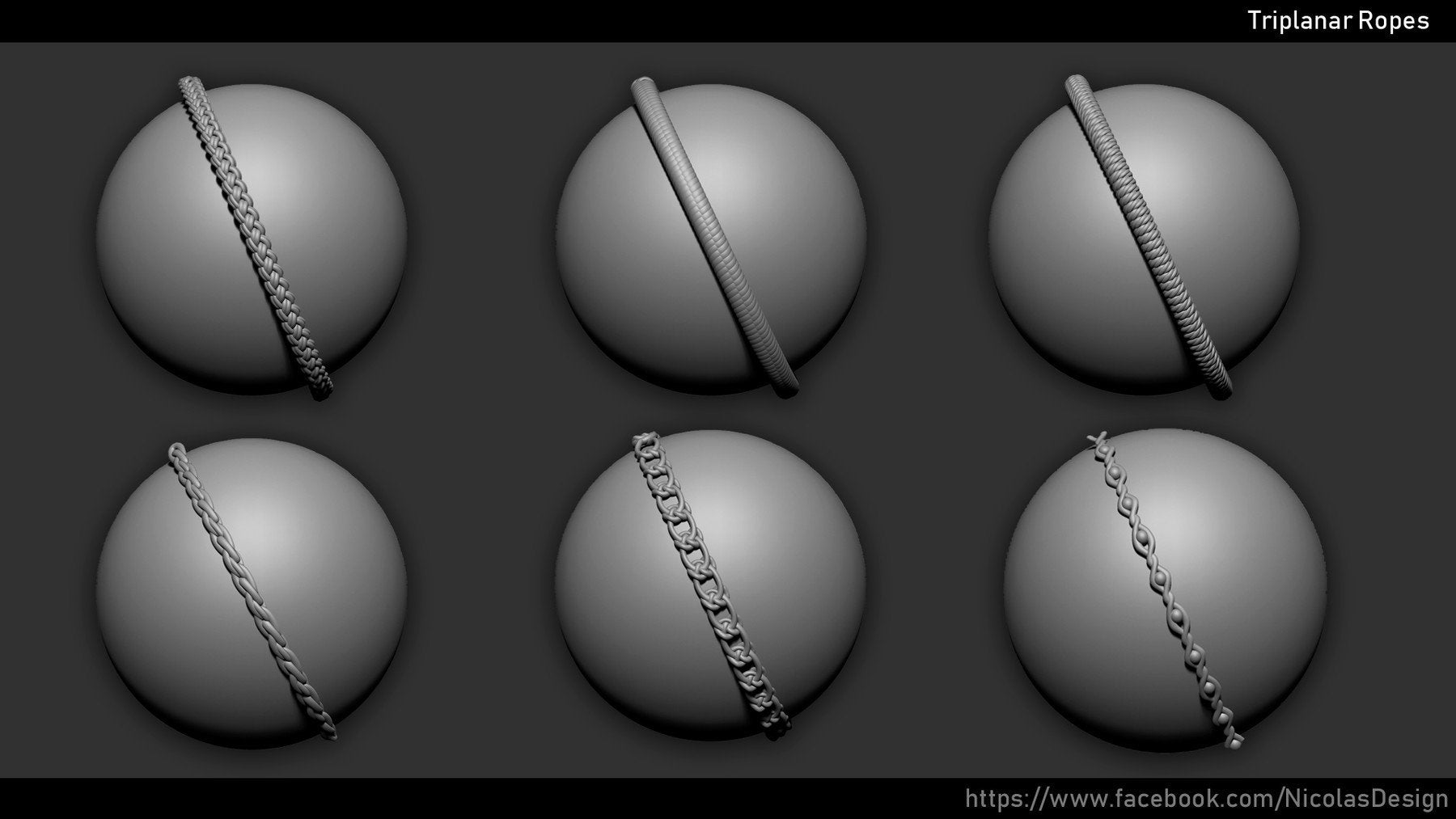 Zbrush - 20 Ropes IMM Brush + Meshes