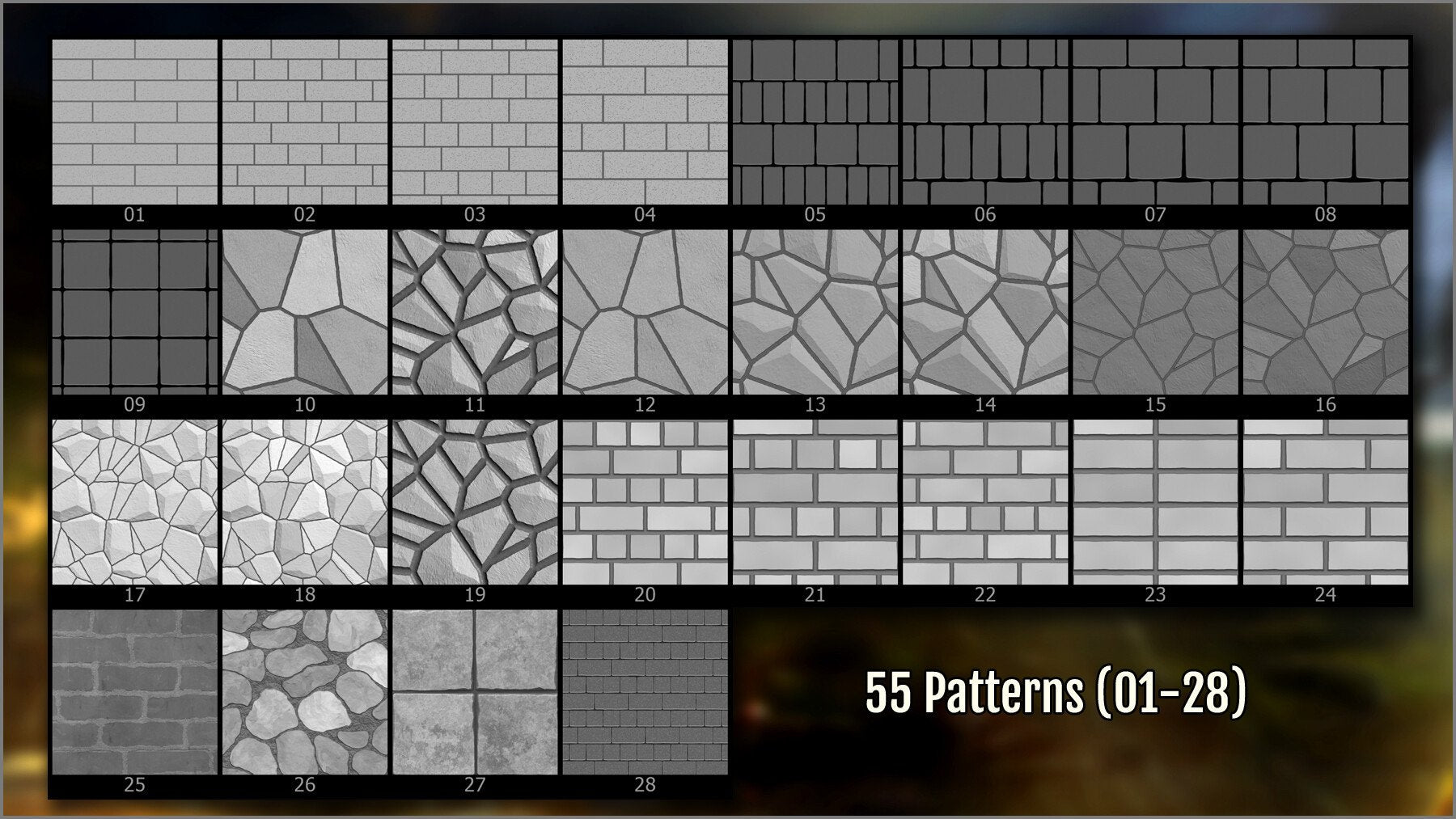 Wall Maker 120 ZBrush Brushes, 60 Alphas, and 55 Patterns