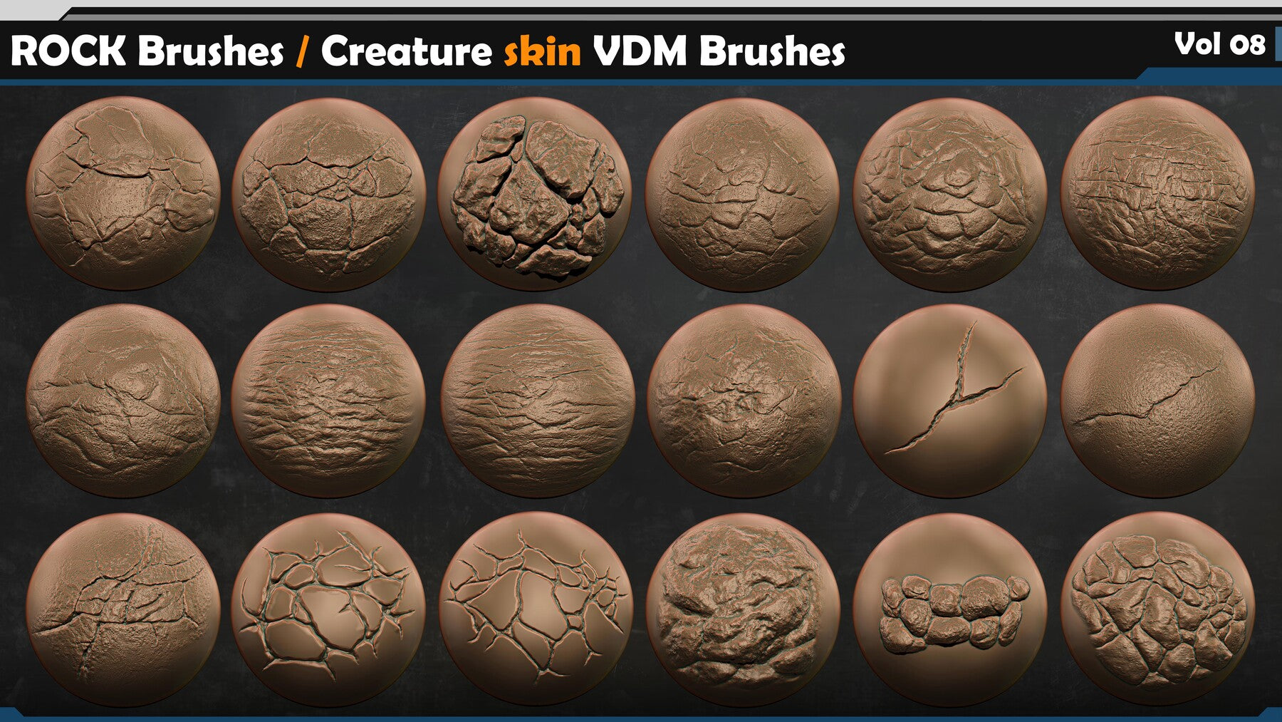 ROCK Brushes / Creature skin VDM Brushes Vol 08