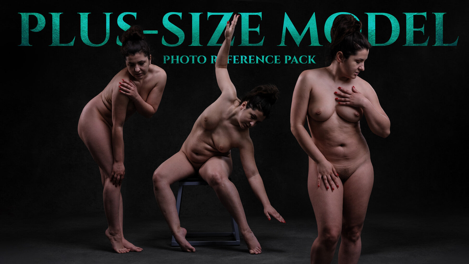 A Plus-Size Naked Model Photo Reference Pack For Artists 1124 JPEGs