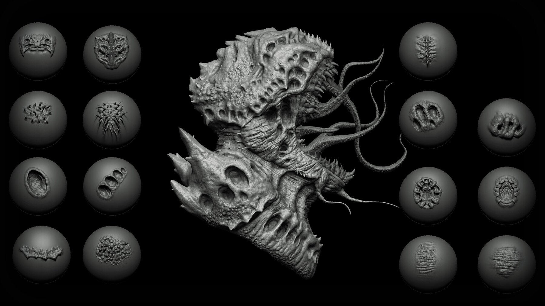 Zbrush + Blender - 40 Alien VDM Brush