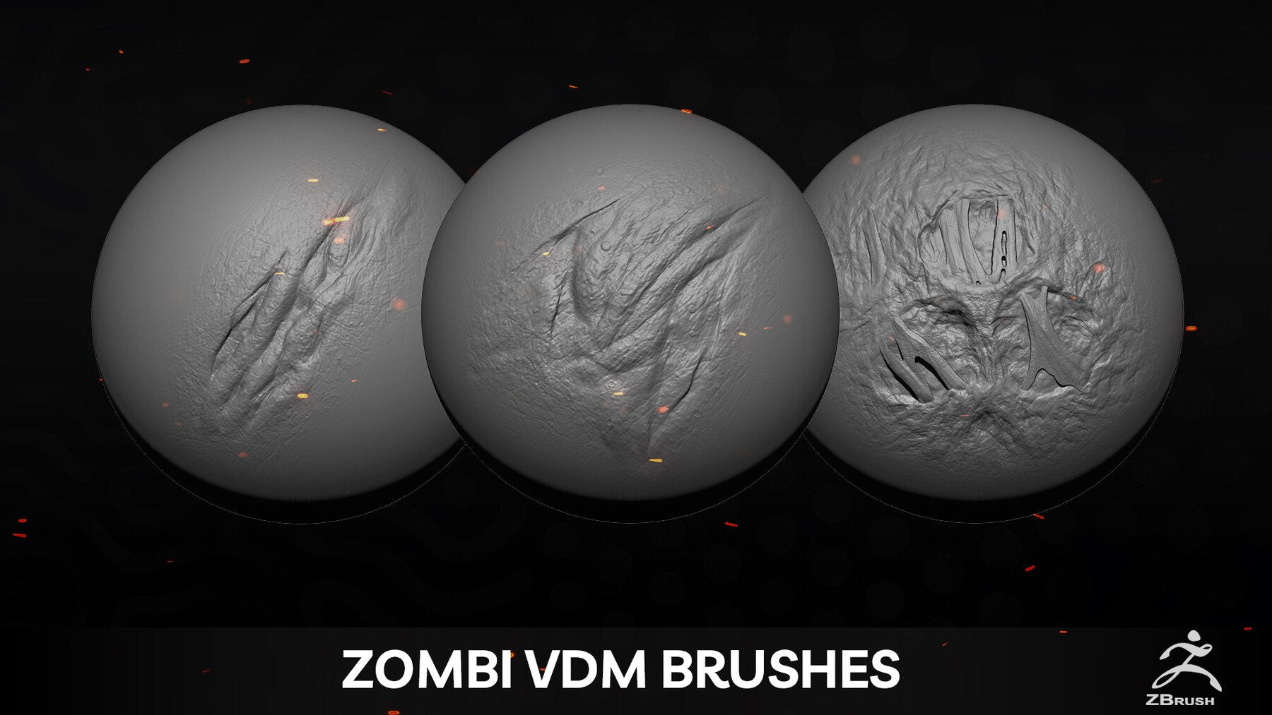 50 Zombie And Monster VDM Brushes + Alpha