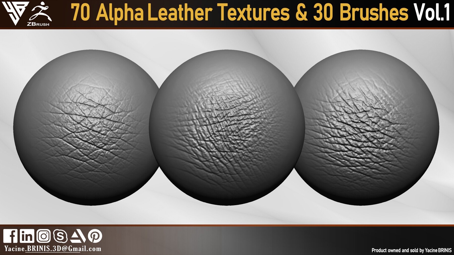 70 Alpha Leather Textures & 30 Brushes Vol 01