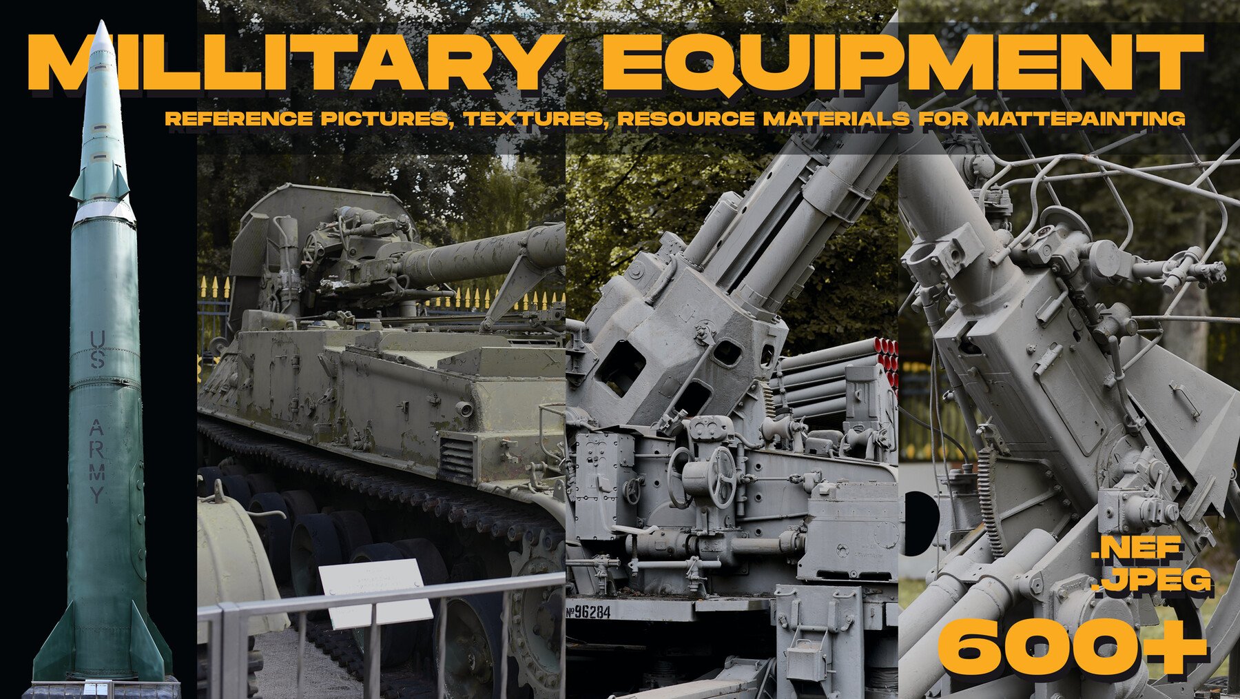 MILITARY EQUIPMENT 600+ REFERENCE PICTURES [TEXTURES, RESOURCE MATERIALS FOR MATTE PAINTING]