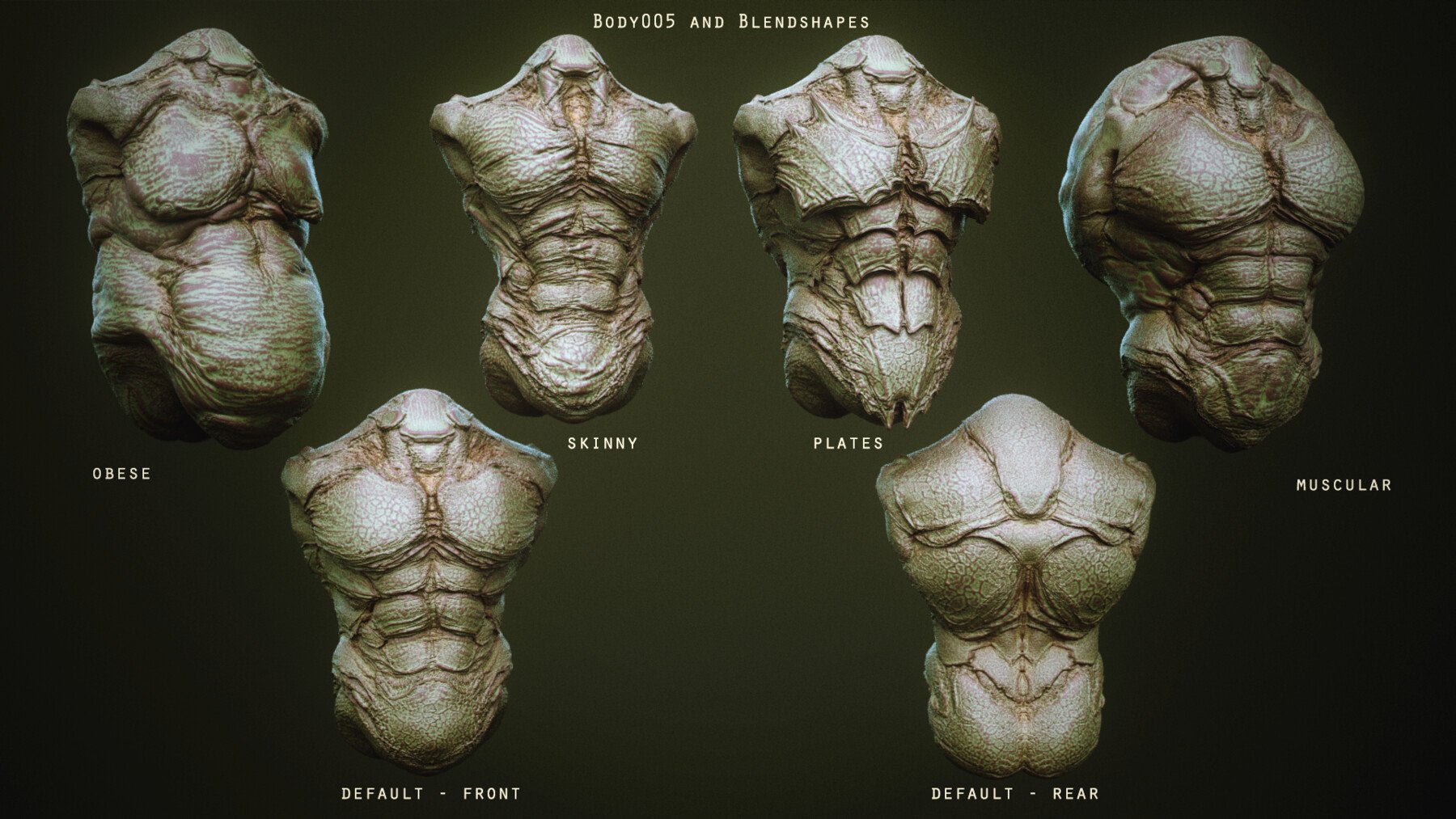 DEMON part 2: 43 Torsos with Blendshapes