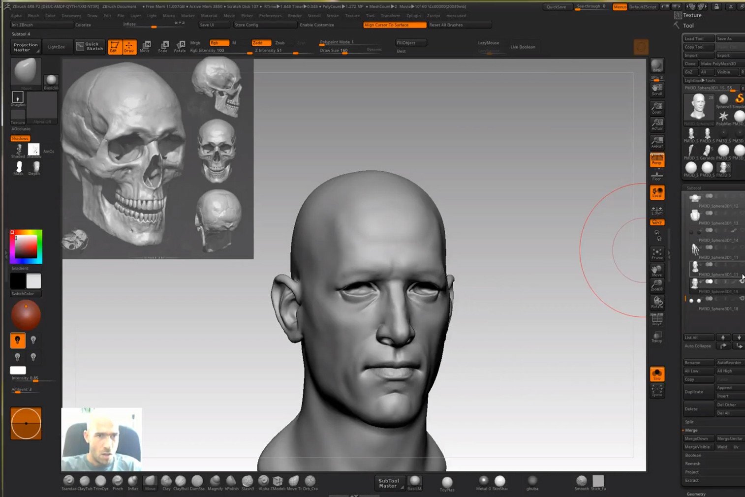 Anatomy sculpting live in Zbrush - Hand, Head and whole body from primitives