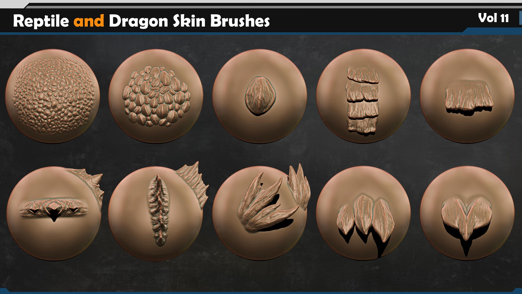 Reptile and Dragon Scale Brushes Vol 11