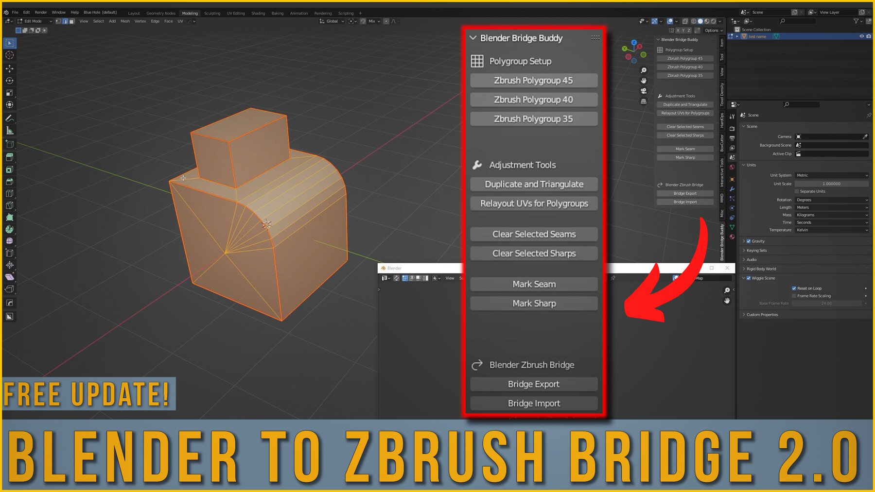 Blender to Zbrush Bridge (Windows Only)