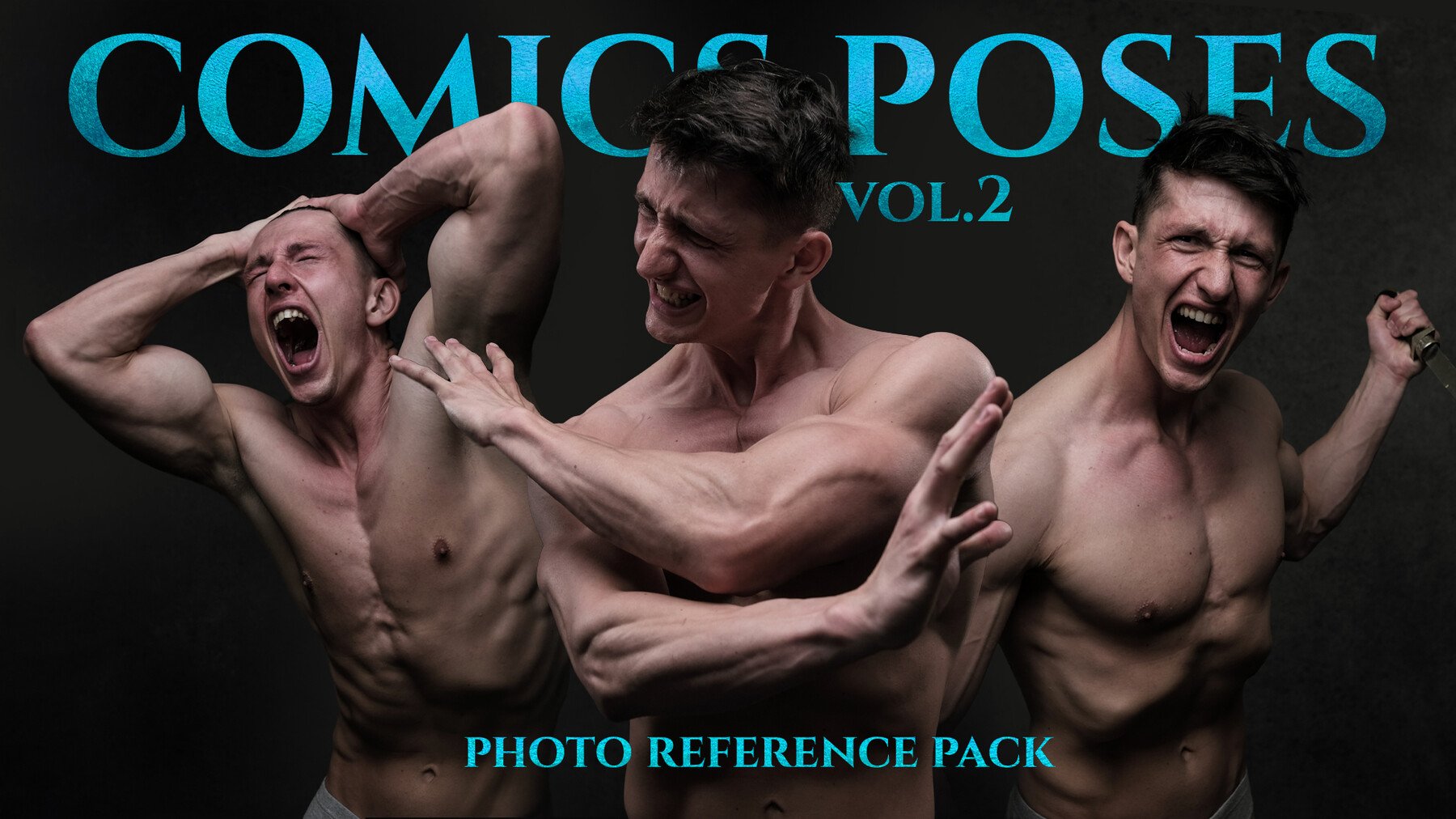 (A) Comics Poses vol. 2 - Reference Photo Pack For Artists 640 JPEGs