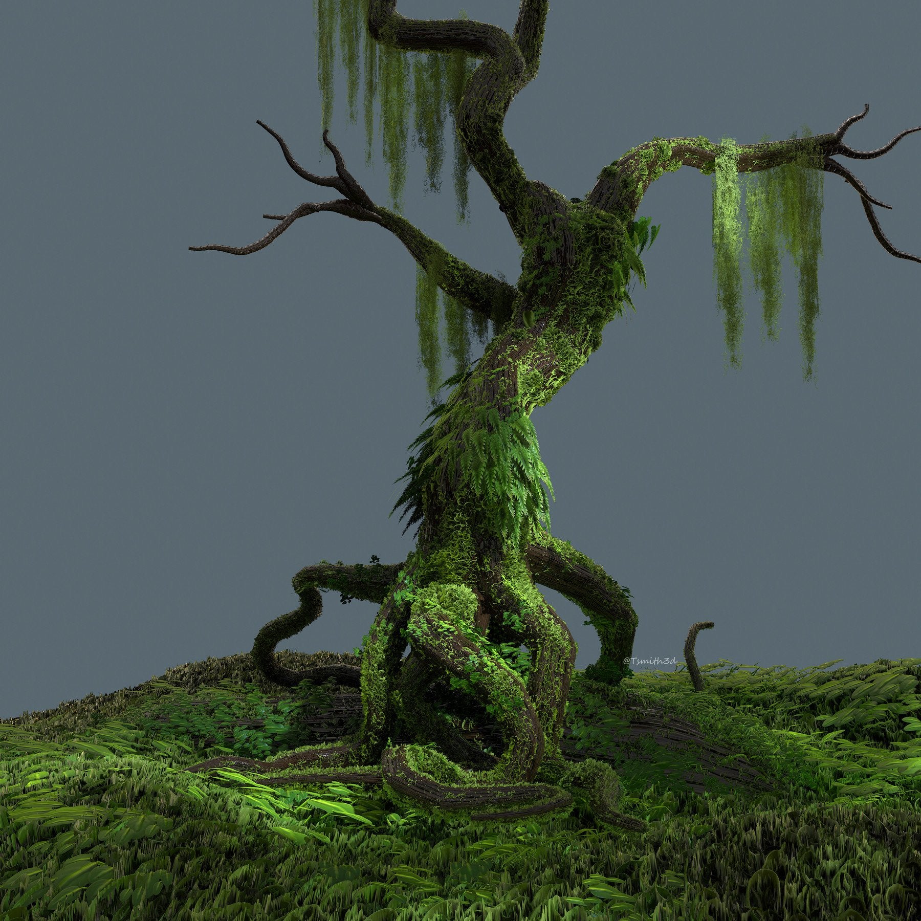 Creating Old Growth Mossy Tree: Tutorial and Game Assets