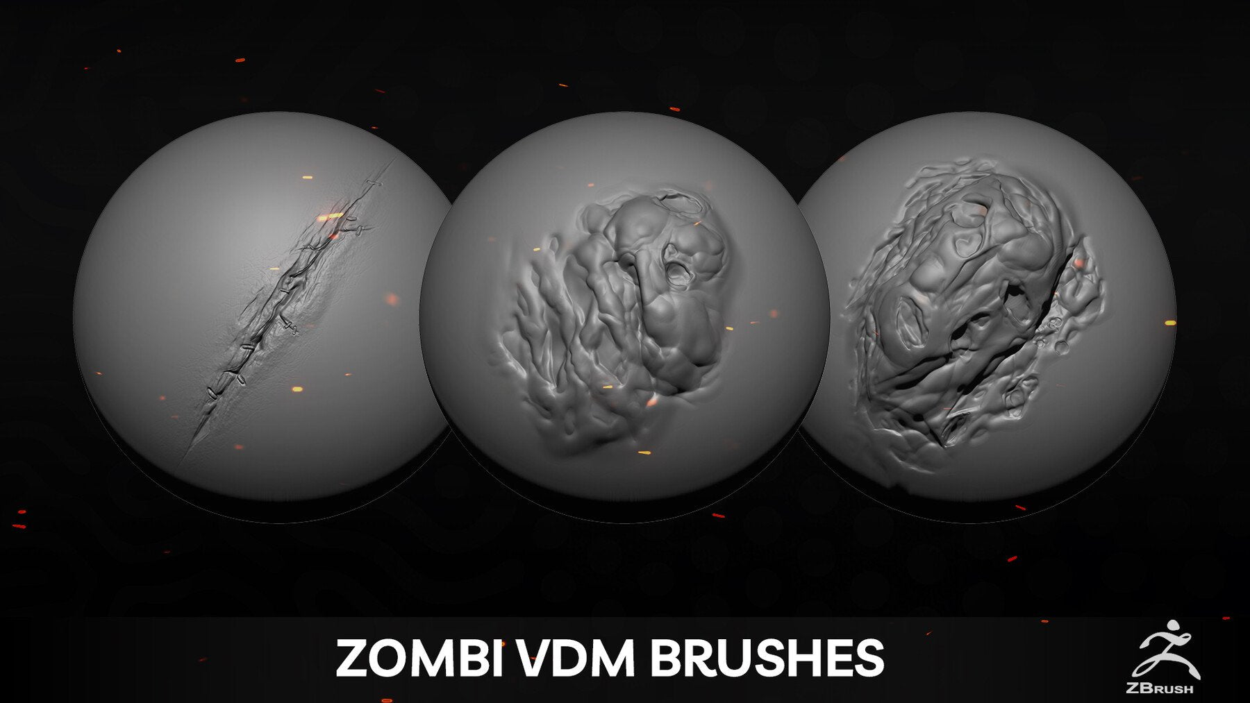 50 Zombie And Monster VDM Brushes + Alpha