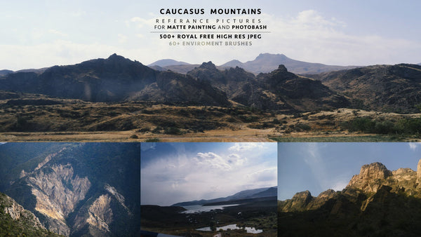 500 + Caucasus Mountains REFERENCE PICTURES/ TEXTURES For MATTE PAINTING and PHOTOBASH