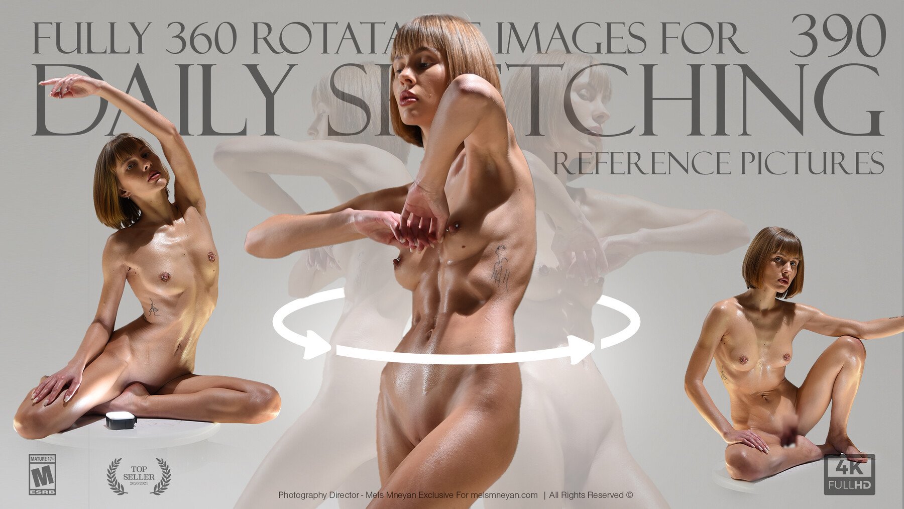 Female Body Fully 360 Rotatable Images for Daily Sketching (Reference pictures)