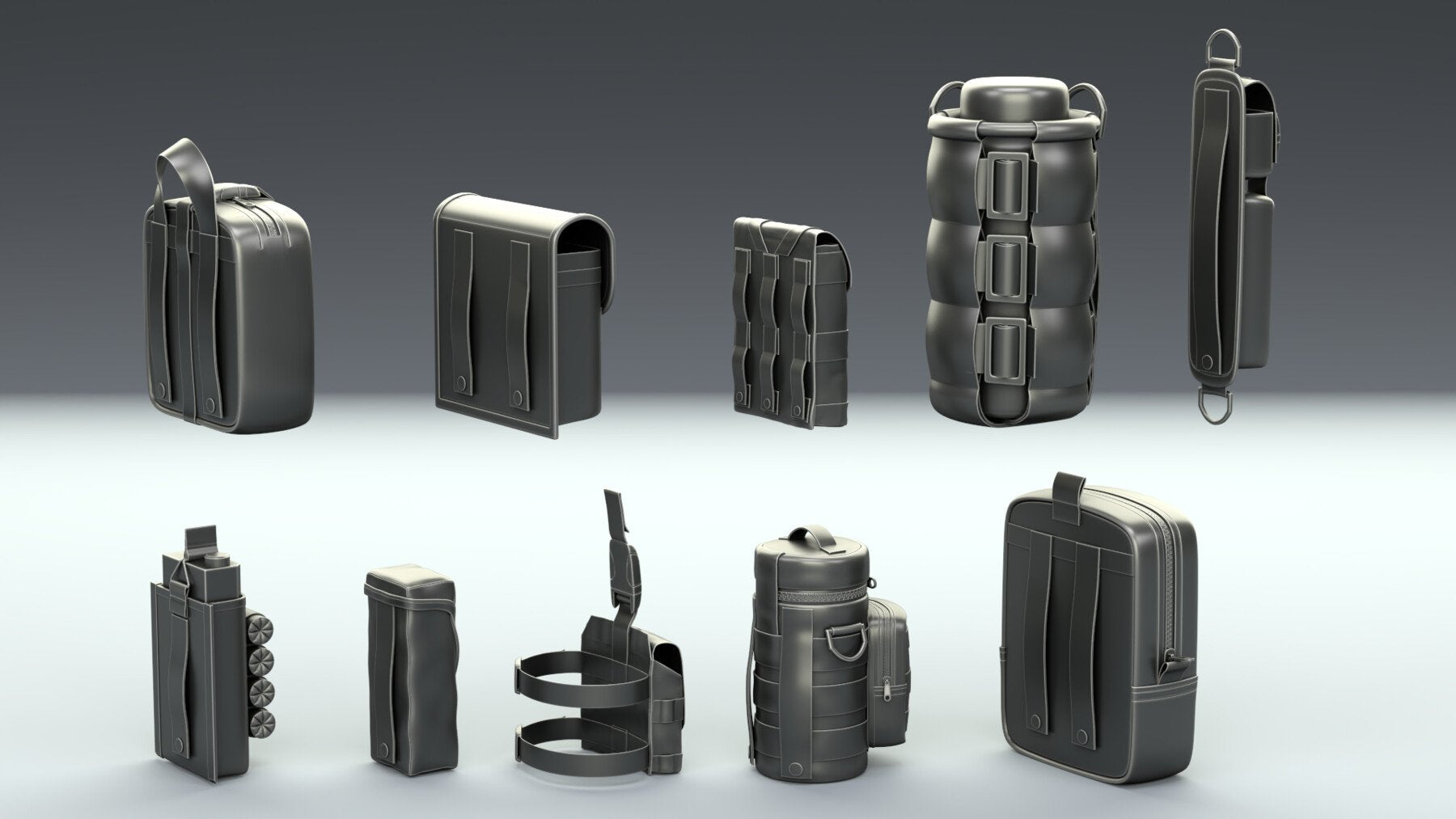 Military Tactical Pouches [Kitbash] [CLEAN TOPOLOGY]