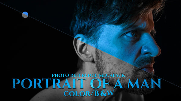 A Portrait of a man Color vs B&W - Photo Reference Pack