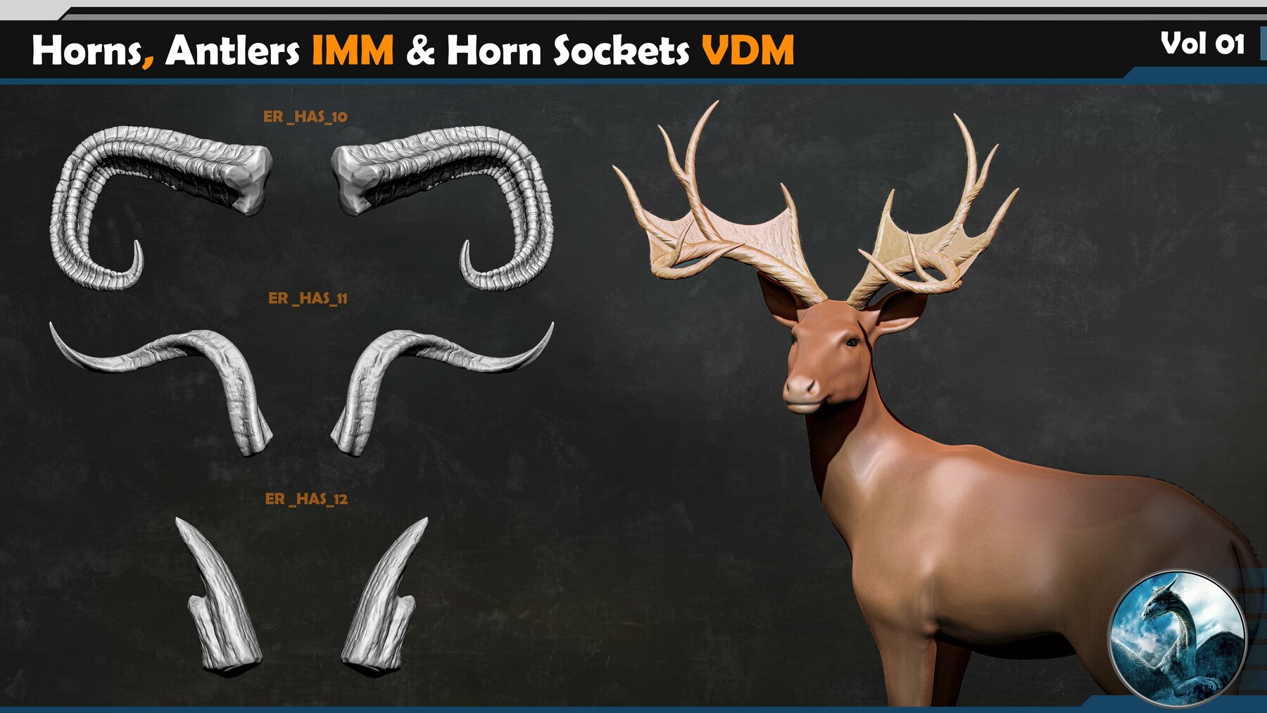 Horns and Antlers IMM & Horn Sockets VDM Vol 01