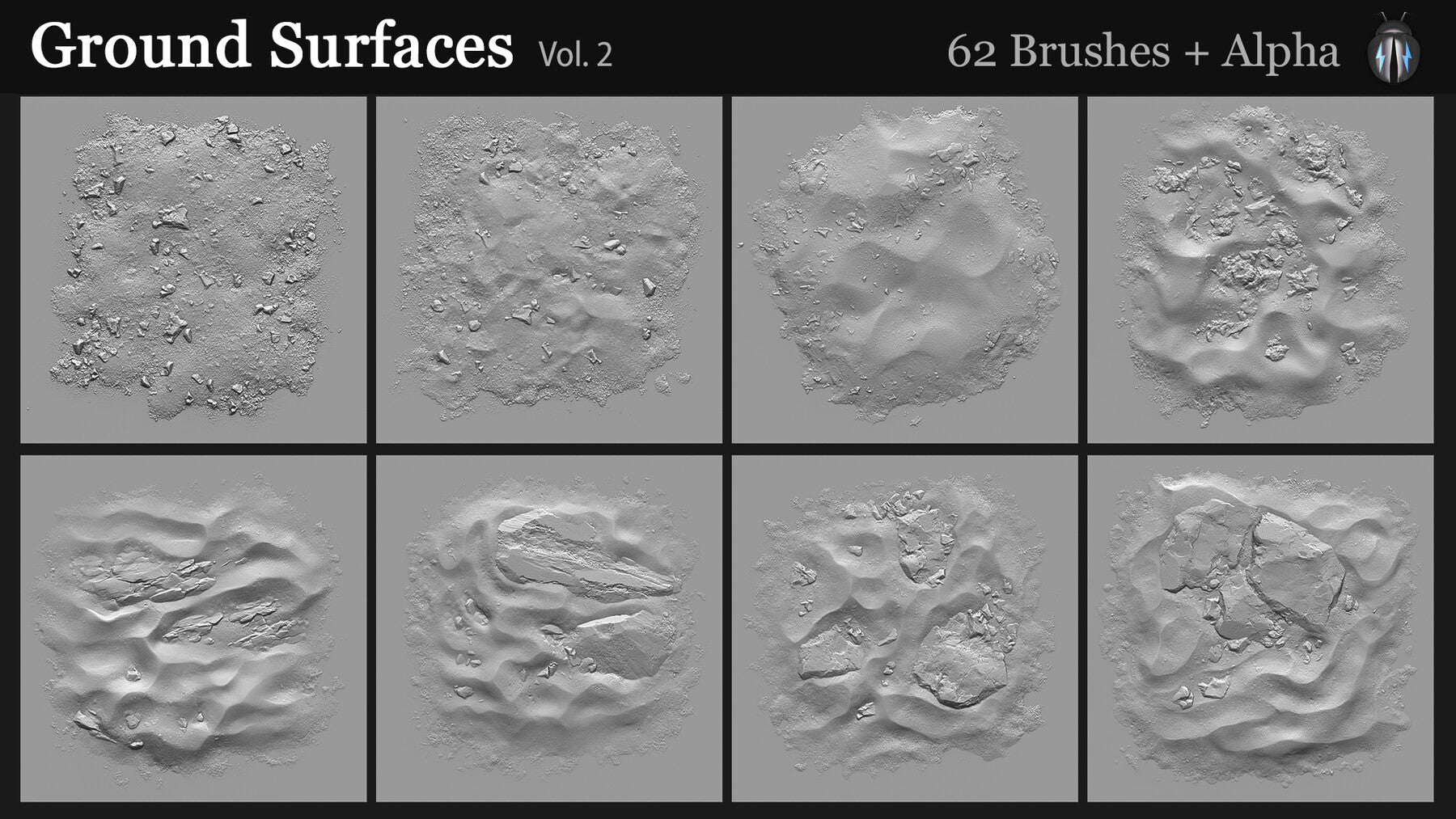 Ground Surfaces Vol.2 4K Brushes and Alpha Pack