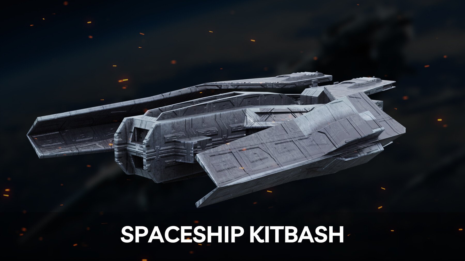 34 Spaceships Kitbash + Texture & UV's For Concept Art And Game