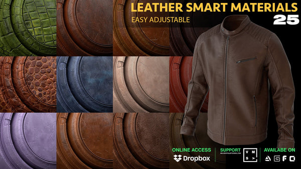 25 LEATHER SMART MATERIALS [SUBSTANCE PAINTER]