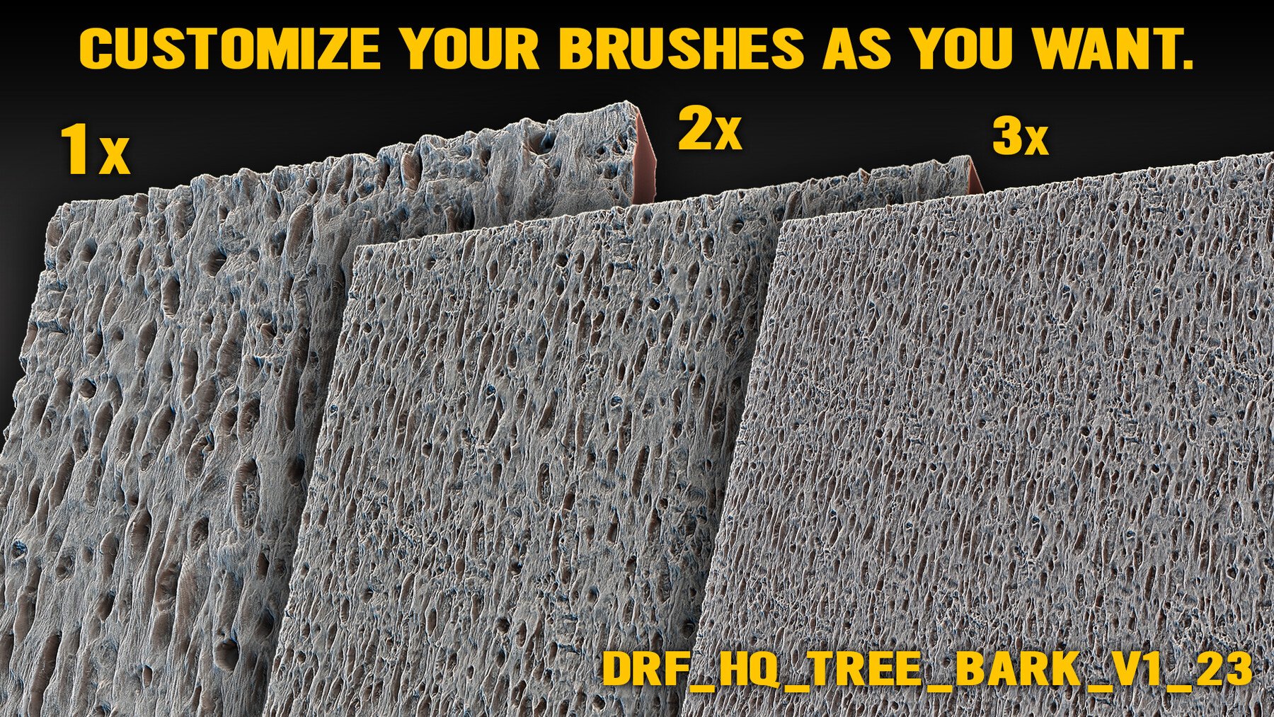 Ultra HQ Tree Bark Seamless Sculpt Zbrush brushes + Alphas (Blender, Substance, etc.) Vol.1