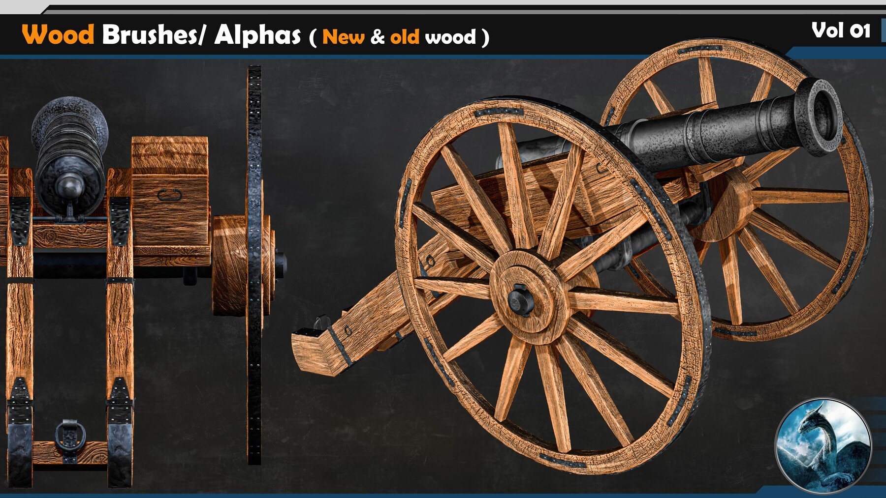 Wood VDM Brushes/ Alphas ( New & old wood ) Vol 01