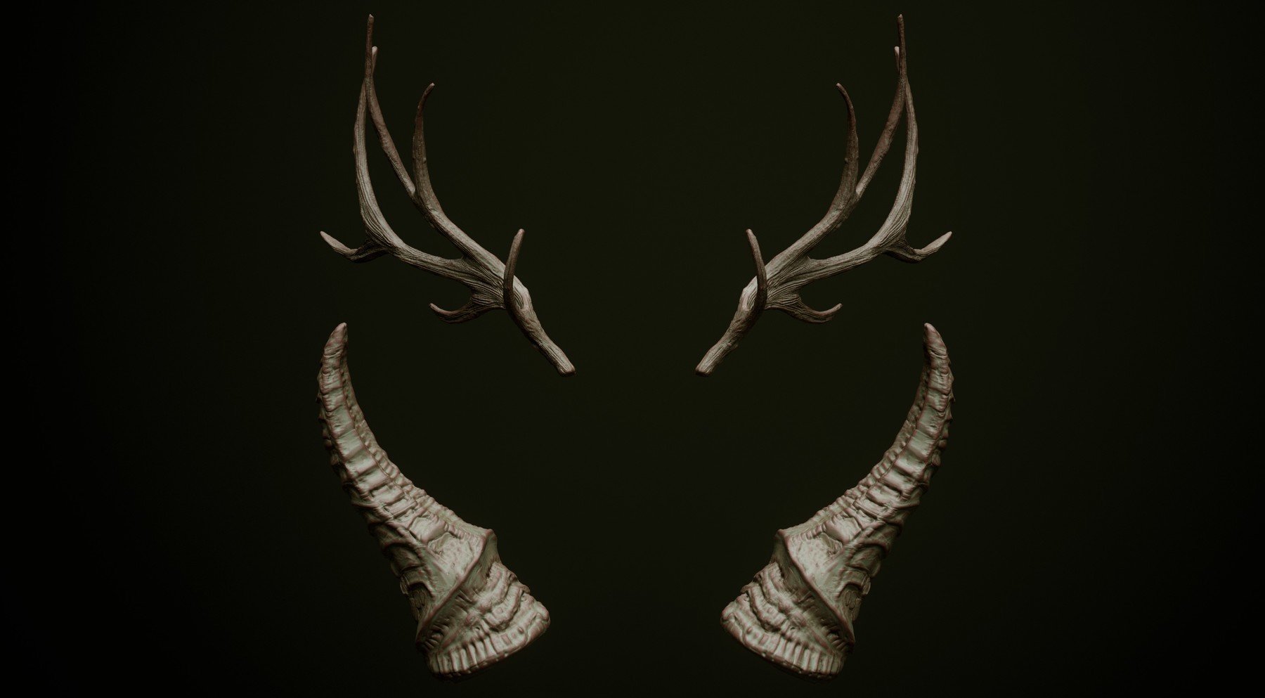 HORNS - 60 Horns, Antlers, Frills & Horn Sockets IMM + VDM