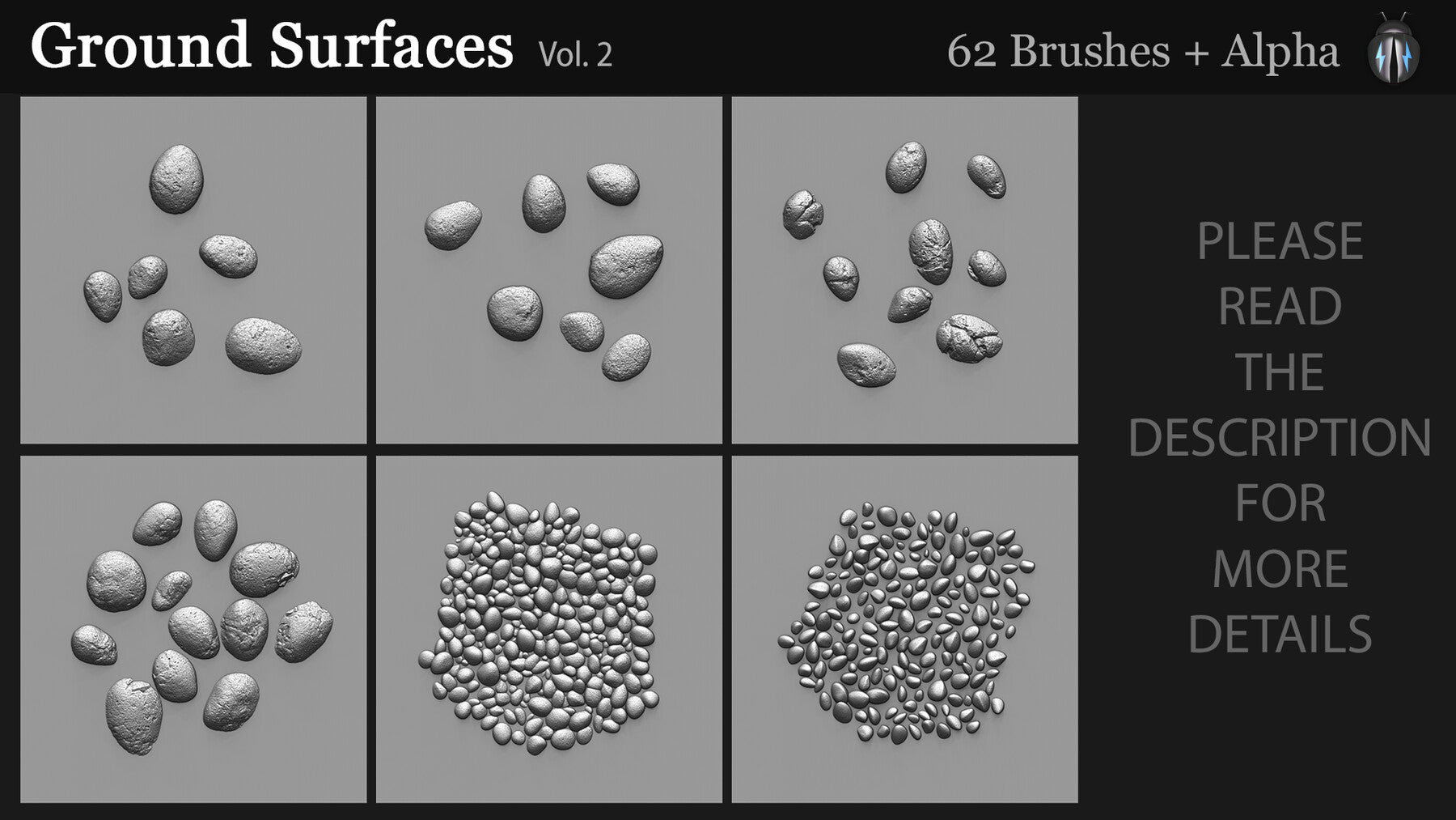 Ground Surfaces Vol.2 4K Brushes and Alpha Pack