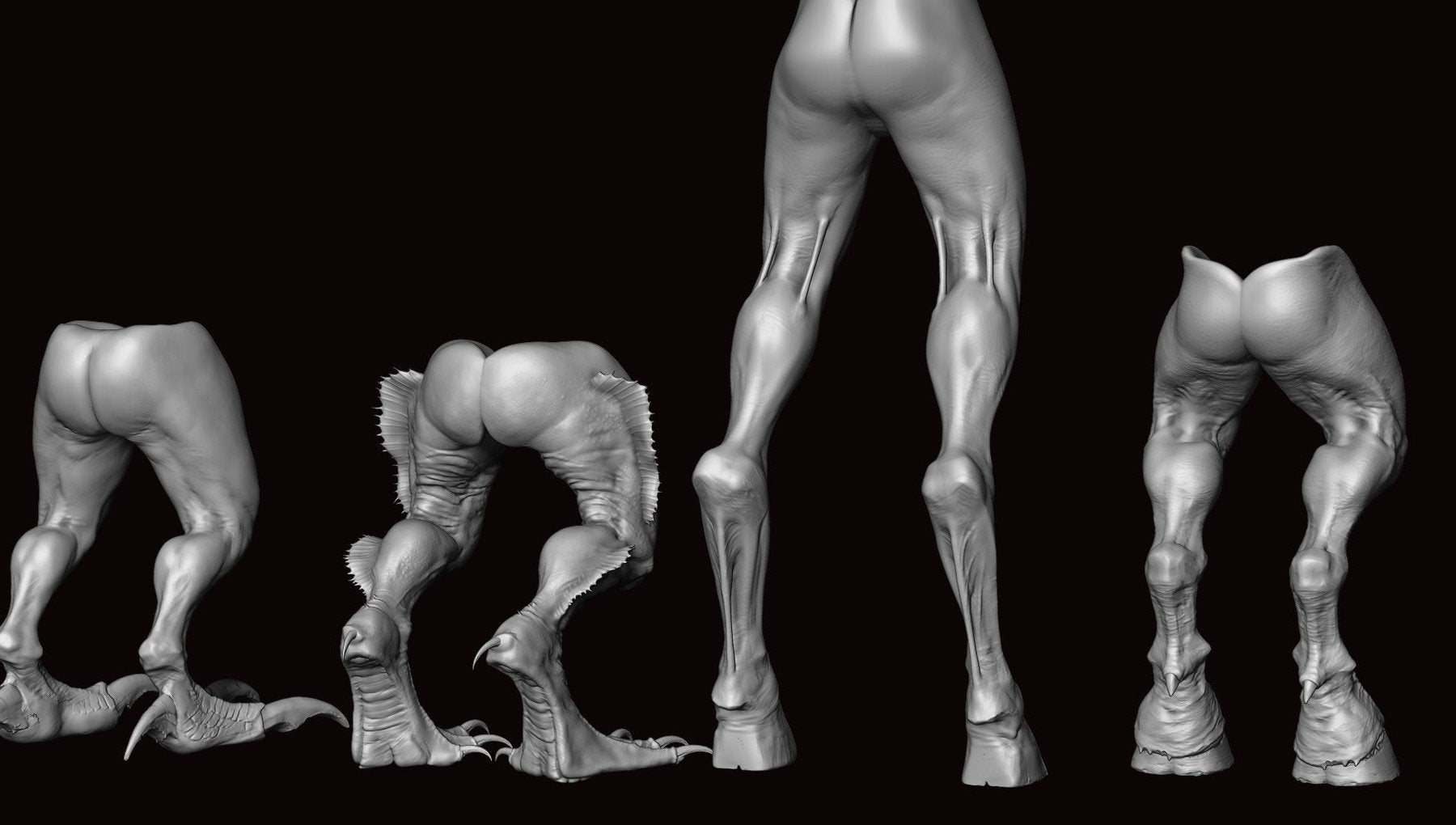 LEGS - 33 Character & Creature legs Zbrush Insertmesh Brush