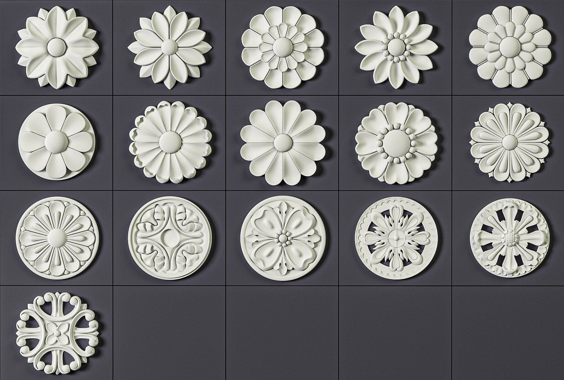 160 Ornament Brushes, 4K Alphas and 3D Models, Vol.03